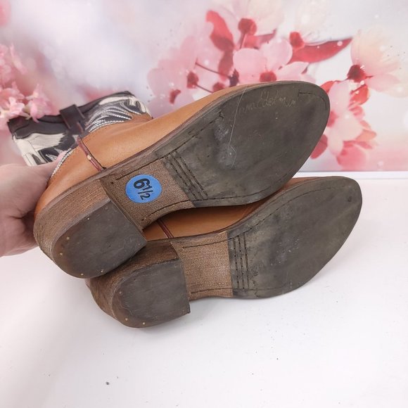 Sam Edelman Sheldon Cowboy Classic Western Boots Southwest Eagle Size 6.5 - Picture 5 of 9